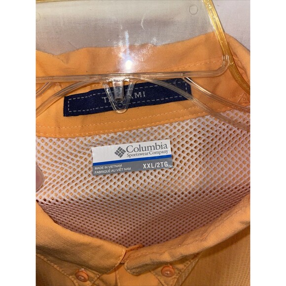 Columbia Tamiami Men’s Guide Shirt Size 2XL Orange Omnishade Athleisure Fishing - Picture 2 of 12